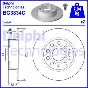 Delphi BG3834C - Диск тормозной autosila-amz.com