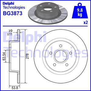 Delphi BG3873 - Тормозной диск autosila-amz.com