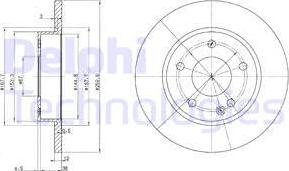 Delphi BG3394 - Тормозной диск autosila-amz.com