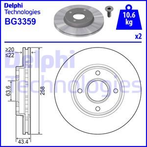 Delphi BG3359 - Тормозной диск autosila-amz.com