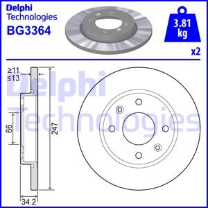 Delphi BG3364 - Тормозной диск autosila-amz.com