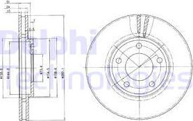 Delphi BG3383 - Тормозной диск autosila-amz.com