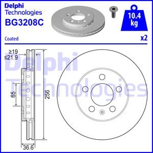 Delphi BG3208C-18B1 - Тормозной диск autosila-amz.com