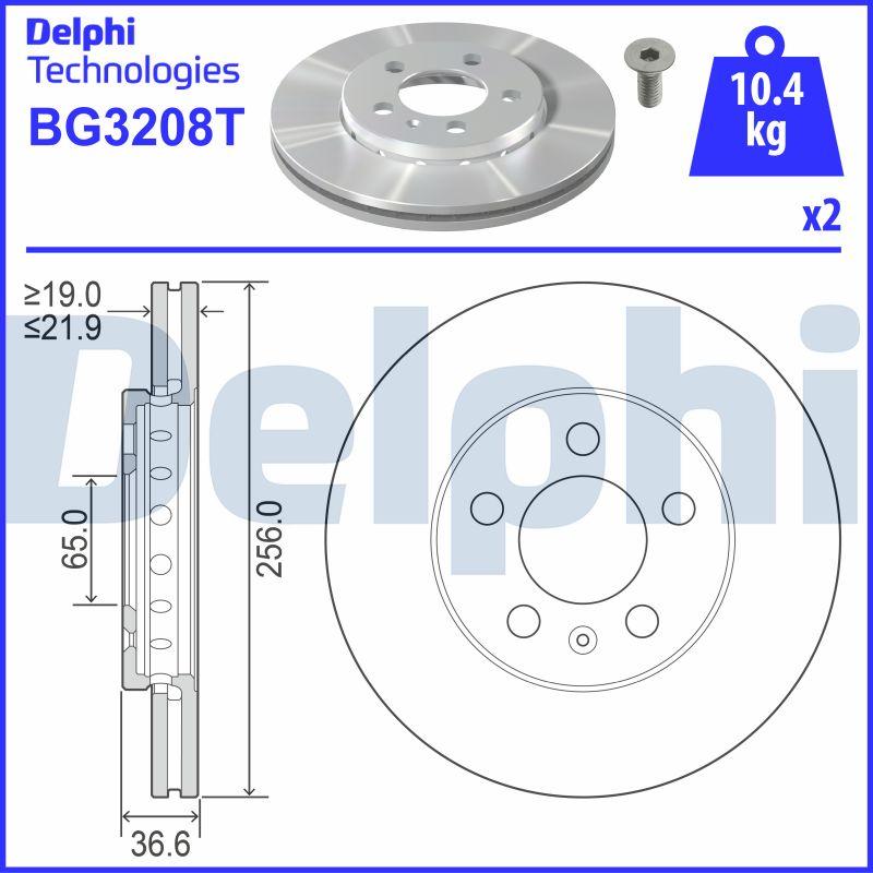 Delphi BG3208T - Тормозной диск autosila-amz.com