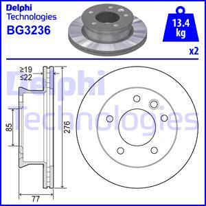 Delphi BG3236 - Диск тормозной autosila-amz.com