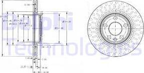 Delphi BG3222 - Тормозной диск autosila-amz.com