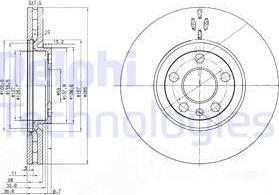 Delphi BG3740 - Тормозной диск autosila-amz.com