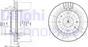 Delphi BG3750 - Тормозной диск autosila-amz.com