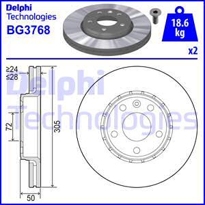 Delphi BG3768 - Тормозной диск autosila-amz.com
