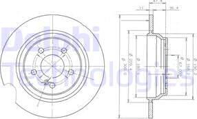 Delphi BG3725 - Тормозной диск autosila-amz.com