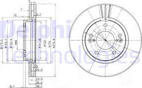 Delphi BG3721 - Тормозной диск autosila-amz.com