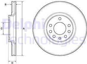 Delphi BG3770 - Тормозной диск autosila-amz.com