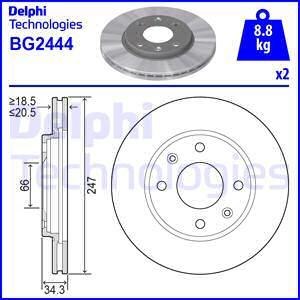 Delphi BG2444 - BG2444 диск тормозной передний!\ Peugeot 306, Citroen AX/Xsara 1.3-11.9TD 91> autosila-amz.com