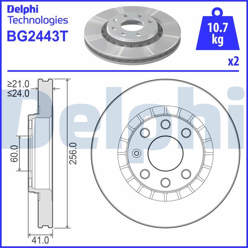 Delphi BG2443T - Тормозной диск autosila-amz.com