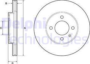 Delphi BG2455-C - Тормозной диск autosila-amz.com