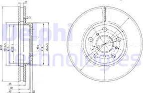 Delphi BG2450 - Тормозной диск autosila-amz.com