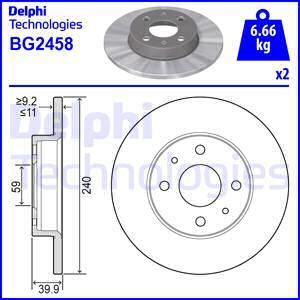 Delphi BG2458 - Тормозной диск autosila-amz.com