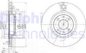 Delphi BG2407 - Тормозной диск autosila-amz.com