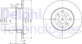 Delphi BG2597 - Тормозной диск autosila-amz.com