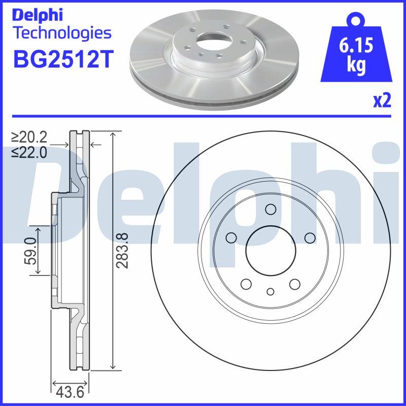 Delphi BG2512T - Тормозной диск autosila-amz.com