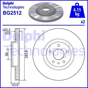 Delphi BG2512 - Тормозной диск autosila-amz.com