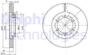 Delphi BG2524 - Тормозной диск autosila-amz.com