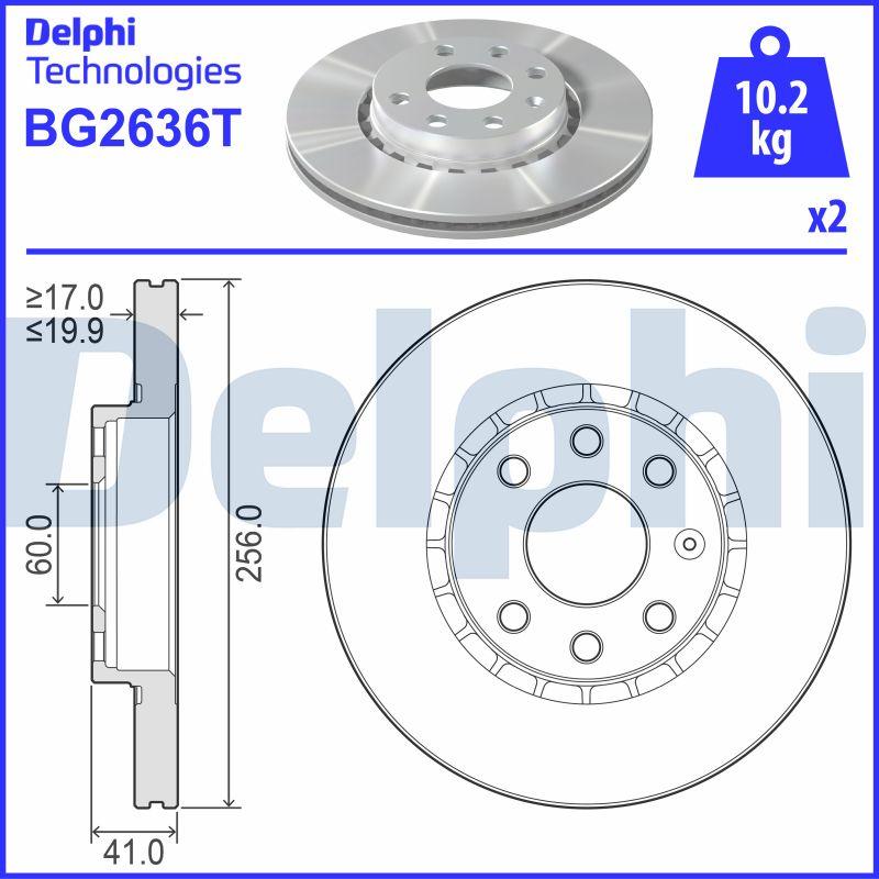 Delphi BG2636T - Тормозной диск autosila-amz.com