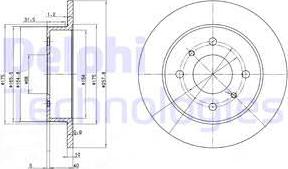 Delphi BG2633 - Тормозной диск autosila-amz.com