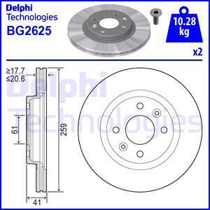 Delphi BG2625 - Тормозной диск autosila-amz.com