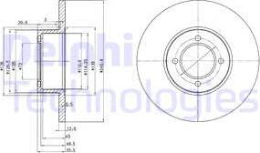 Delphi BG2069 - BG2069 диск тормозной передний!\ Opel Ascona/Kadett/Record 1.2-2.3D 74-86 autosila-amz.com