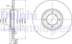 Delphi BG2061 - Тормозной диск autosila-amz.com