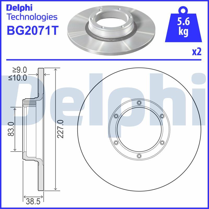 Delphi BG2071T - Тормозной диск autosila-amz.com