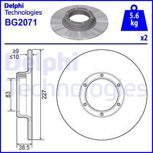 Delphi BG2071 - Тормозной диск autosila-amz.com
