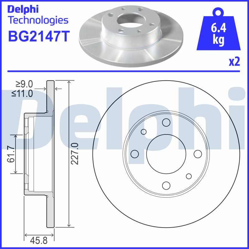 Delphi BG2147T - Тормозной диск autosila-amz.com
