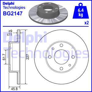 Delphi BG2147 - Тормозной диск autosila-amz.com