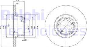 Delphi BG2157 - Тормозной диск autosila-amz.com