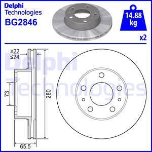 Delphi BG2846 - Тормозной диск autosila-amz.com