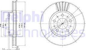 Delphi BG2841 - Тормозной диск autosila-amz.com