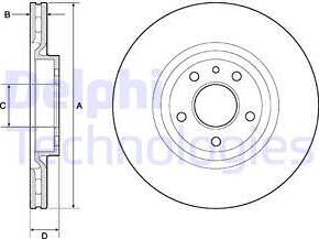 Delphi BG2843 - Тормозной диск autosila-amz.com