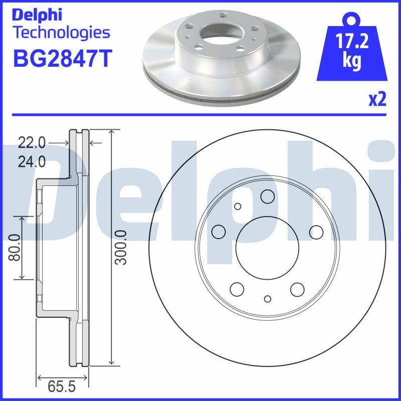 Delphi BG2847T - Тормозной диск autosila-amz.com