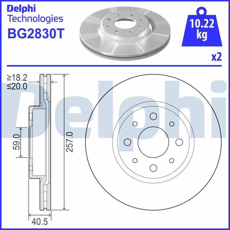 Delphi BG2830T - Тормозной диск autosila-amz.com