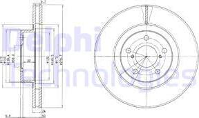 Delphi BG2827 - Тормозной диск autosila-amz.com