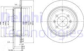 Delphi BG2873 - Тормозной диск autosila-amz.com