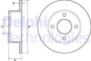 Delphi BG2343 - Тормозной диск autosila-amz.com
