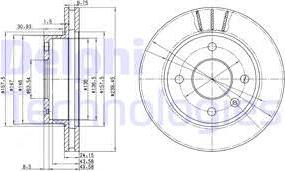 Delphi BG2367 - Тормозной диск autosila-amz.com