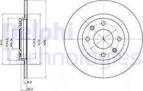 Delphi BG2308 - Тормозной диск autosila-amz.com