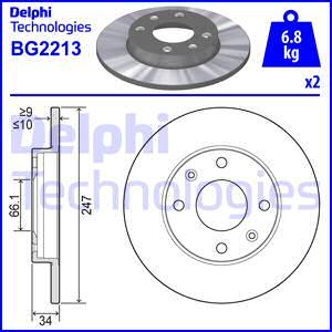 Delphi BG2213 - Тормозной диск autosila-amz.com