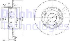 Delphi BG2288 - Тормозной диск autosila-amz.com