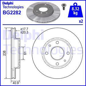 Delphi BG2282 - Тормозной диск autosila-amz.com