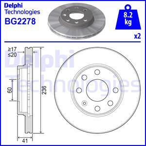 Delphi BG2278 - Тормозной диск autosila-amz.com